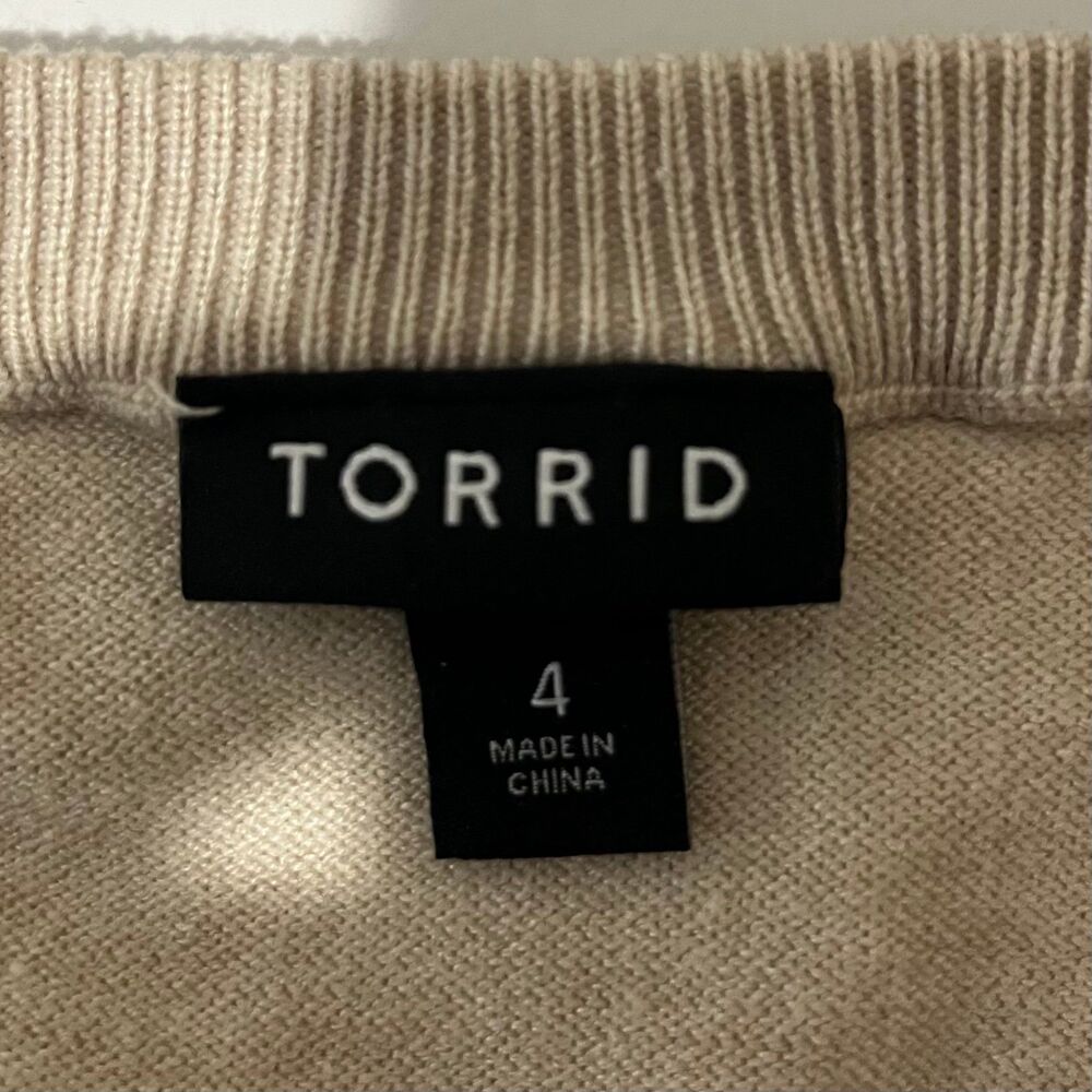 Torrid Cardigan Button-Front Classic Sweater Heather Oatmeal size 4X - Picture 5 of 6